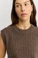 TOORALLIE - Grid Knit Vest- MOCHA
