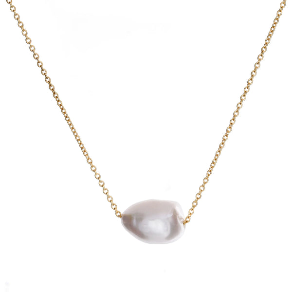 SYBELLA JEWELLERY - WENDY GOLD PLATE KESHI FRESHWATER PEARL NECKLACE