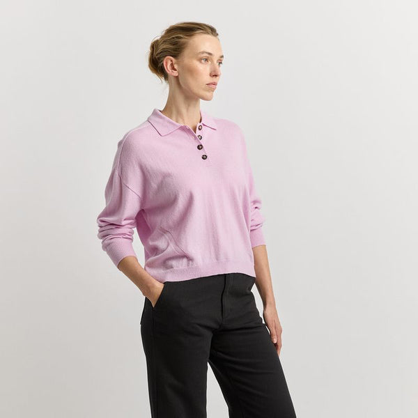 TOORALLIE - Fine Jersey Polo - POWDER PINK