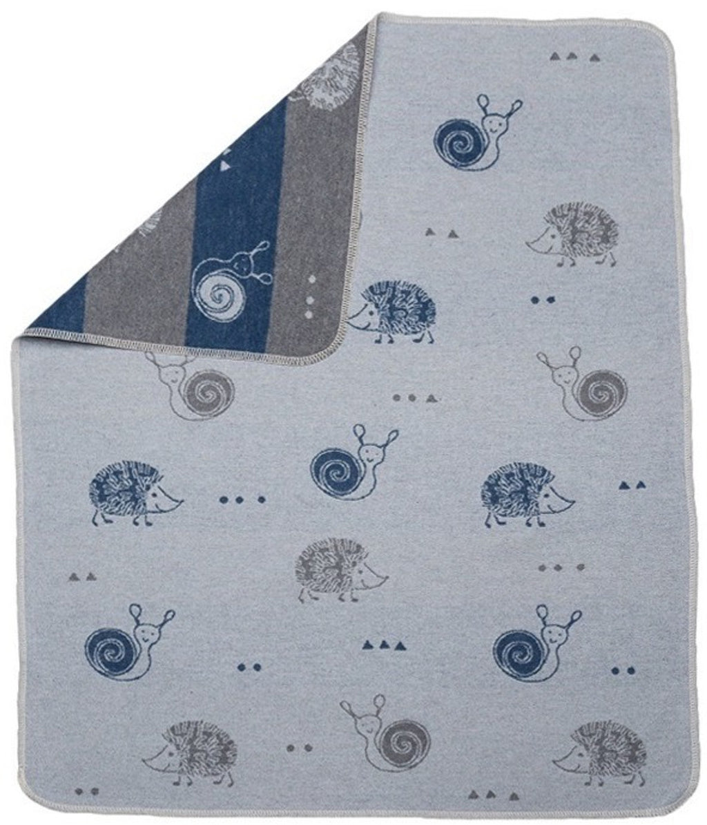 DAVID FUSSENEGGER - JUWEL baby Blue/Grey Hedgehog Blanket