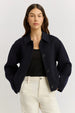 TOORALLIE - Button Front Wool Jacket - NAVY