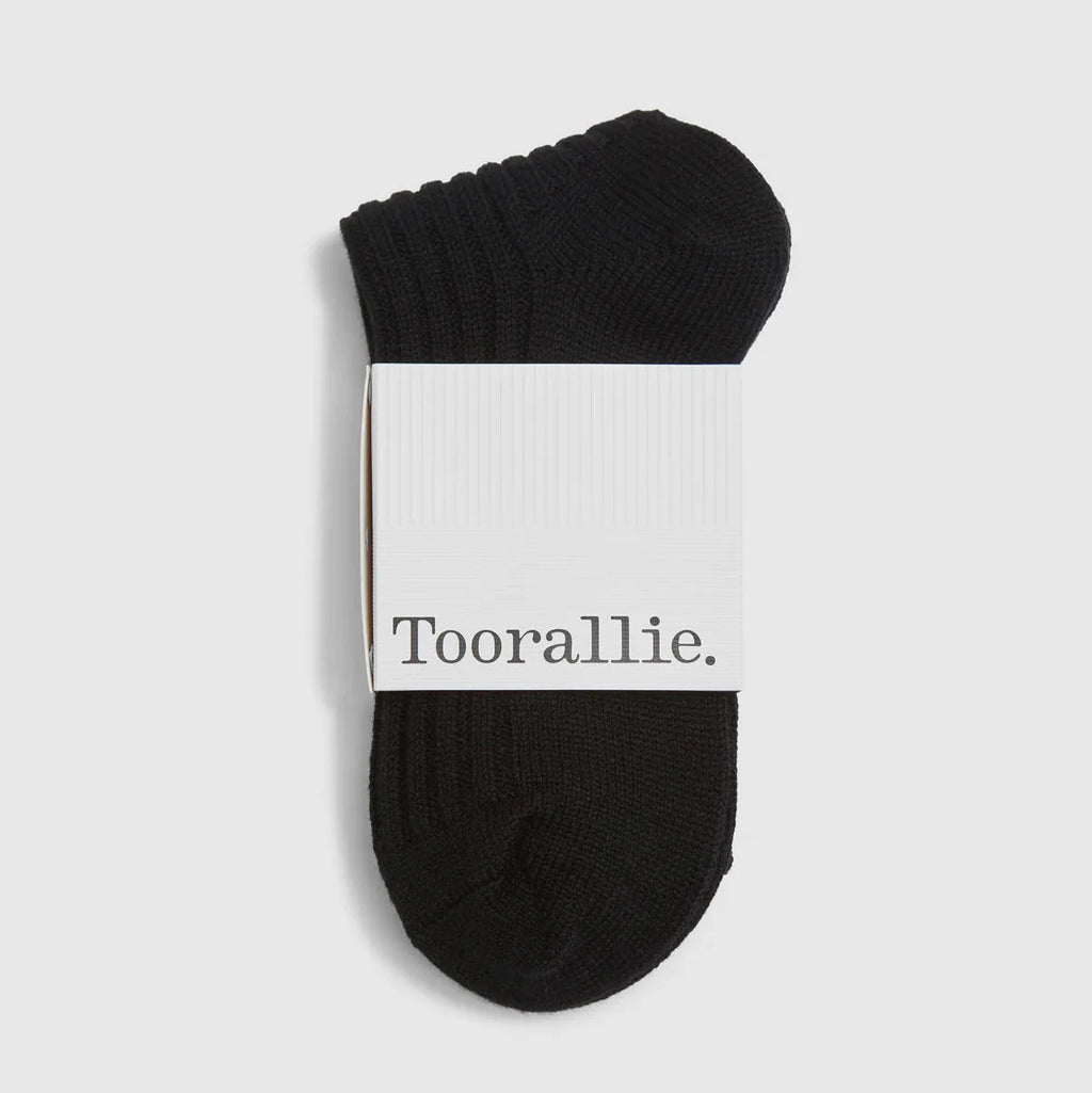 TOORALLIE - Merino Ribbed Socks - BLACK