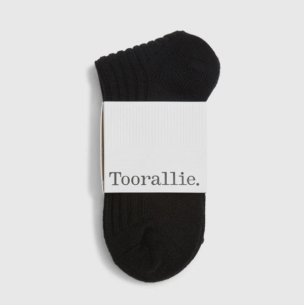 TOORALLIE - Merino Ribbed Socks - BLACK
