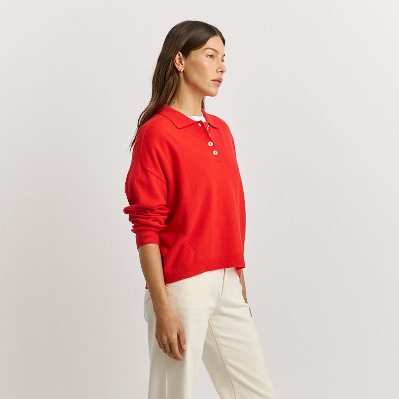 TOORALLIE - Fine Jersey Polo - POPPY