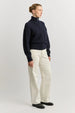 TOORALLIE - Grid Knit Zip Through Knit - FRENCH NAVY