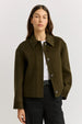 TOORALLIE - Button Front Wool Jacket - KALE