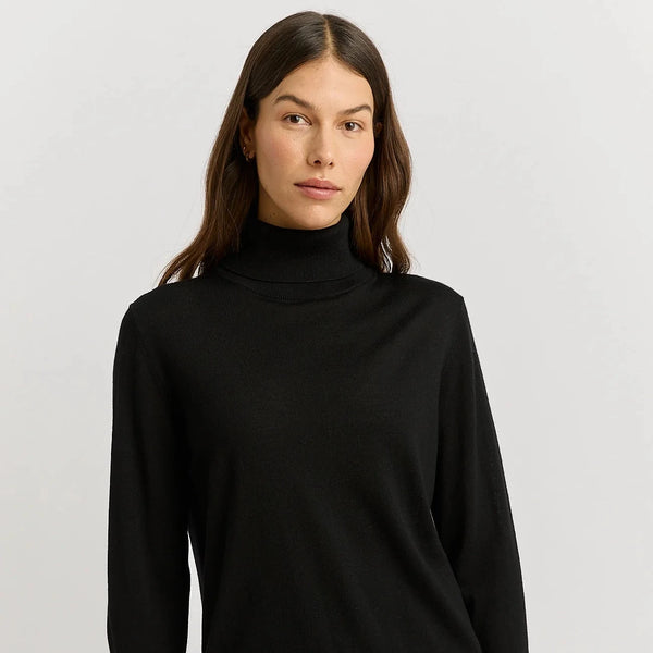 TOORALLIE - Extra Fine Knit Turtle - BLACK