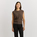 TOORALLIE - Grid Knit Vest- MOCHA