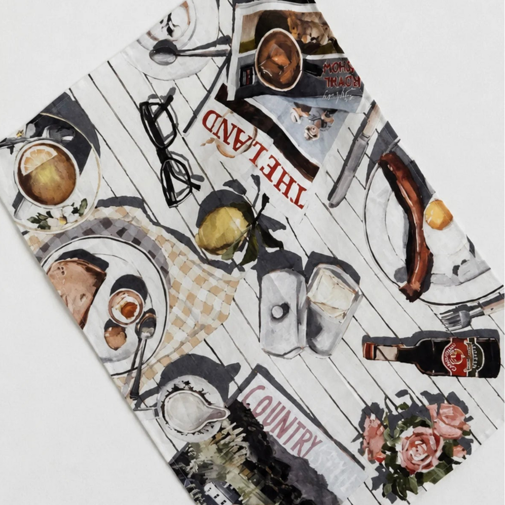 FAR MER by Whitney  - FARM MORNINGS 100% Linen Tea Towel