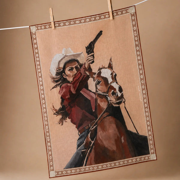 FAR MAER by Whitney  - GOT A GUN 100% Linen Tea Towel