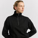 TOORALLIE - Lounge Cropped Half Zip - BLACK