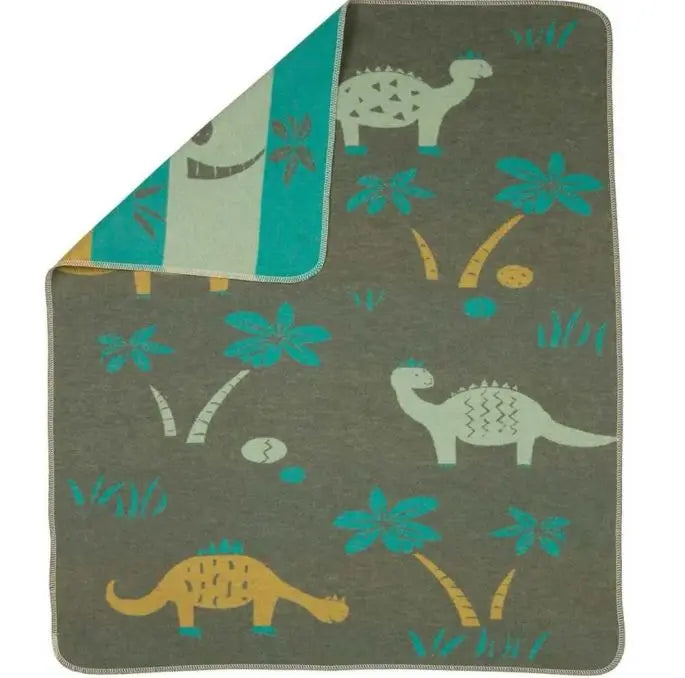 DAVID FUSSENEGGER - JUWEL- GREEN DINO Bassinet Blanket