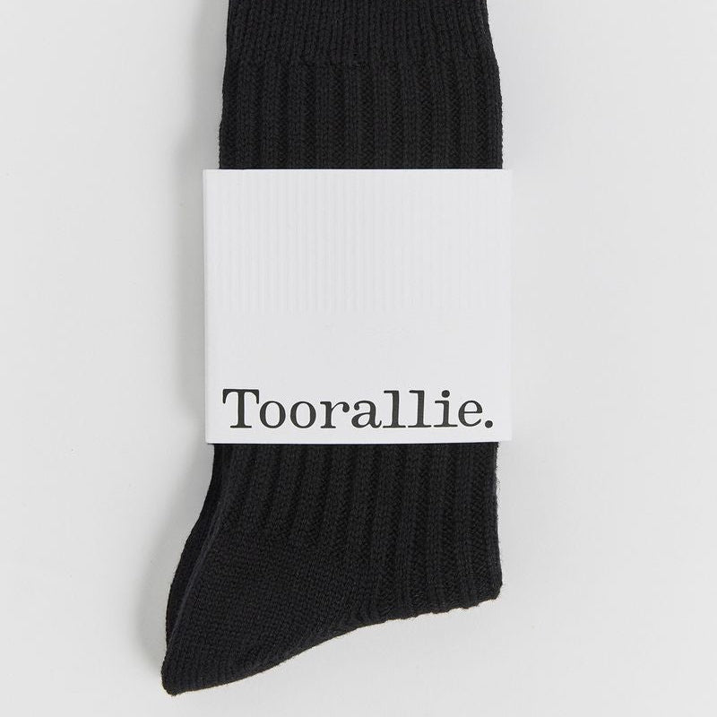 TOORALLIE - Merino Ribbed Socks - BLACK