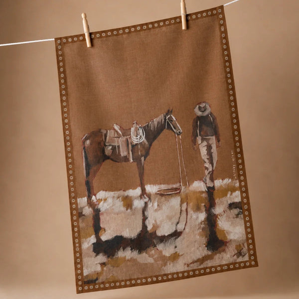 FAR MER by Whitney  - LONE RANGER 100% Linen Tea Towel