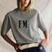 WHITNEY SPICER - Oversize Stripe Tee - CHARCOAL
