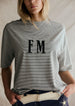 WHITNEY SPICER - Oversize Stripe Tee - CHARCOAL