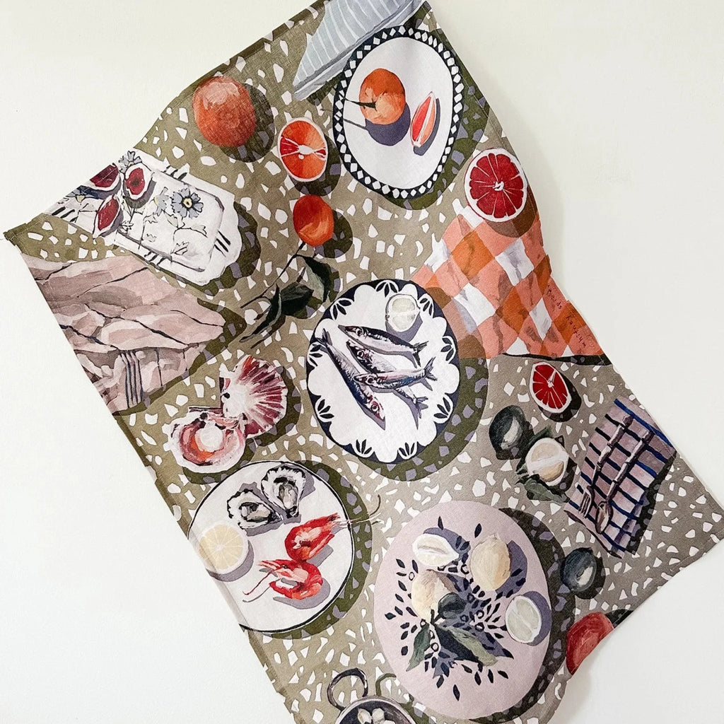 WHITNEY SPICER - Linen Tea Towel - TABLE BY THE SEA