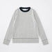 ALEGER No 8- 100% CASHMERE Contrast Collar Crew - POLAR GREY