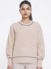 ALEGER No 43 Cashmere Blend Chunky Cropped Sweater - FLAX - XS