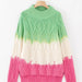 ALEGER No 68 Cashmere Blend Mid Length Cable Sweater - CANDY APPLE- XS