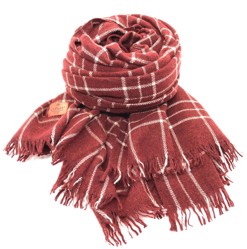 ERFURT - WOVEN CHECK SCARF - Boysenberry 39