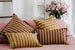 PONY RIDER - Safari Stripe Cushion - RUSTY DESERT 55 x 55