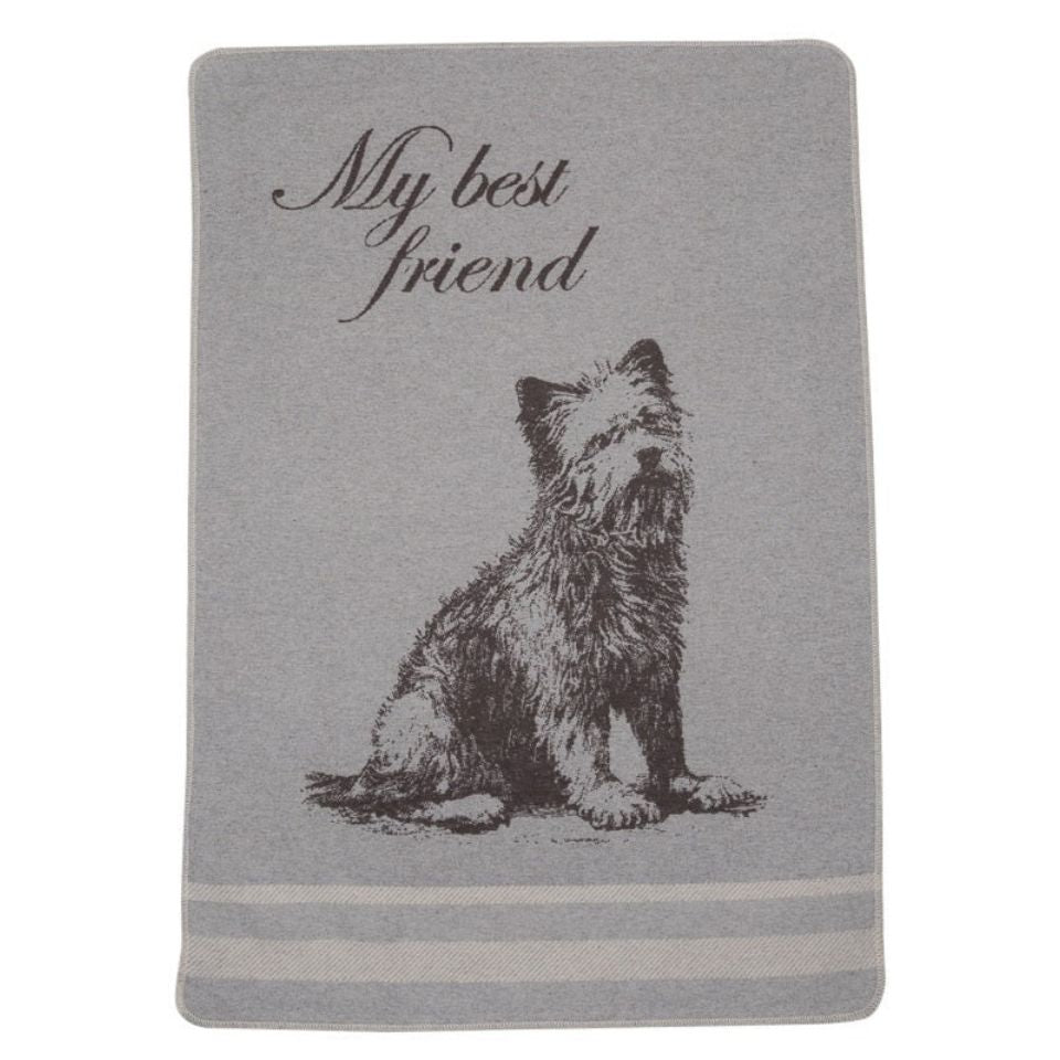 DAVID FUSSENEGGER - "WESTIE" grey dog blanket