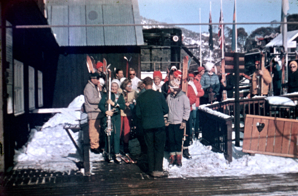 Vintage photo "Waiting to get on the Lift" Circa 1960's