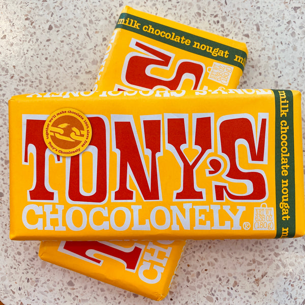TONY'S CHOCOLONELY - Milk Chocolate/Honey Almond Nougat 180g