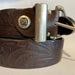 B BELT - WANDA - 30mm leather belt with silver buckle & tip - DARK BROWN