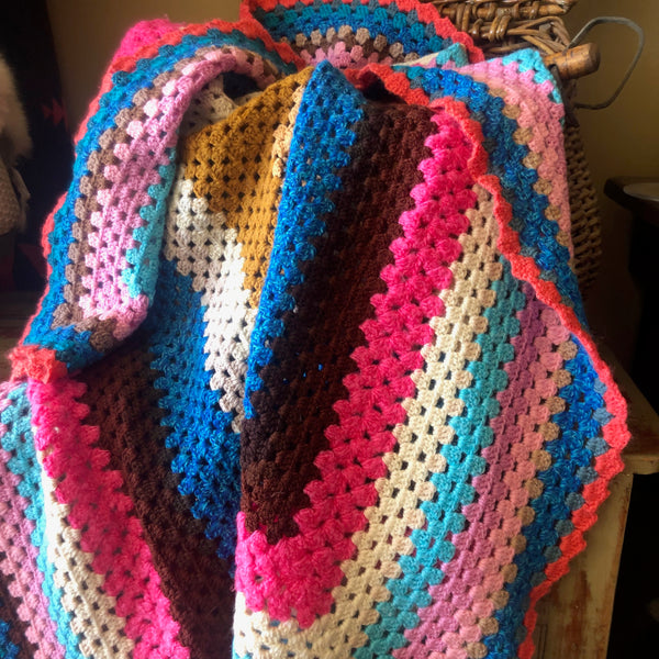 Vintage Hand Crocheted baby blanket