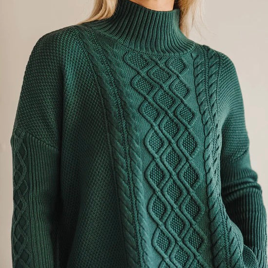 IRIS & WOOL - BURRA Chunky Cable Knit - MOSS