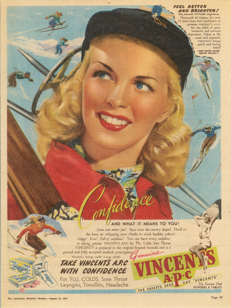 VINTAGE WOMENS WEEKLY VINCENTS Advertisement AUGUST 1949
