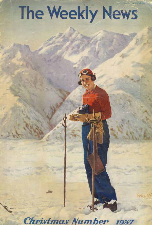VINTAGE "The Weekly News" NZ Cover SKIING 1937