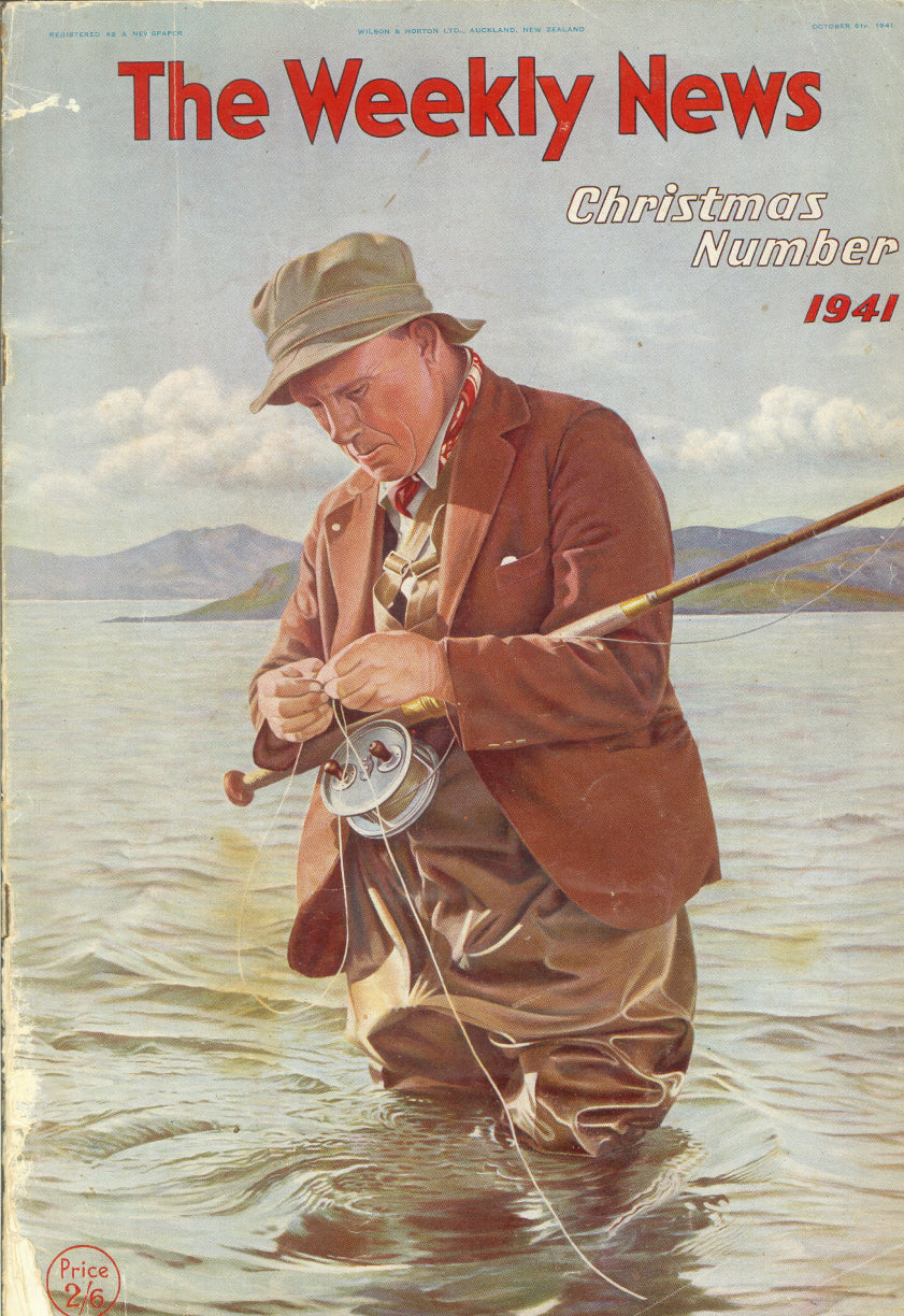 VINTAGE "The Weekly News" NZ Cover FISHING 1941